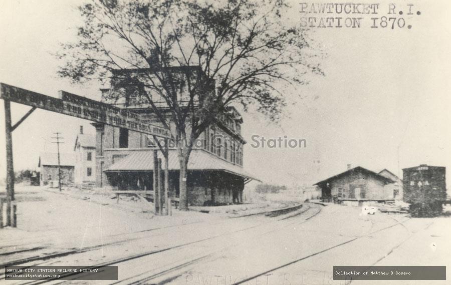 Postcard: Pawtucket, Rhode Island Station 1870.